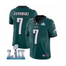 Men's Nike Philadelphia Eagles #7 Ron Jaworski Midnight Green Team Color Vapor Untouchable Limited Player Super Bowl LII NFL Jersey