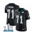 Men's Nike Philadelphia Eagles #71 Jason Peters Black Alternate Vapor Untouchable Limited Player Super Bowl LII NFL Jersey