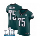 Men's Nike Philadelphia Eagles #75 Vinny Curry Midnight Green Team Color Vapor Untouchable Elite Player Super Bowl LII NFL Jersey