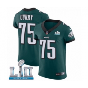 Men's Nike Philadelphia Eagles #75 Vinny Curry Midnight Green Team Color Vapor Untouchable Elite Player Super Bowl LII NFL Jersey