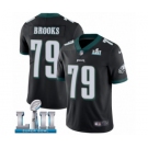 Men's Nike Philadelphia Eagles #79 Brandon Brooks Black Alternate Vapor Untouchable Limited Player Super Bowl LII NFL Jersey