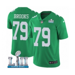 Men's Nike Philadelphia Eagles #79 Brandon Brooks Limited Green Rush Vapor Untouchable Super Bowl LII NFL Jersey