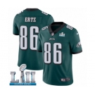 Men's Nike Philadelphia Eagles #86 Zach Ertz Midnight Green Team Color Vapor Untouchable Limited Player Super Bowl LII NFL Jersey