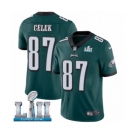 Men's Nike Philadelphia Eagles #87 Brent Celek Midnight Green Team Color Vapor Untouchable Limited Player Super Bowl LII NFL Jersey