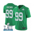 Men's Nike Philadelphia Eagles #99 Jerome Brown Limited Green Rush Vapor Untouchable Super Bowl LII NFL Jersey