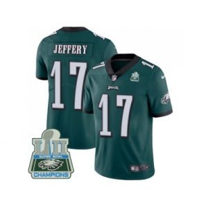 Nike Philadelphia Eagles #17 Alshon Jeffery Midnight Green Team Color Super Bowl LII Champions Men Stitched NFL Vapor Untouchable Limited Jersey