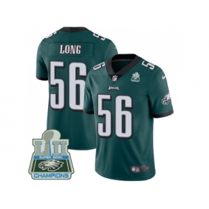 Nike Philadelphia Eagles #56 Chris Long Midnight Green Team Color Super Bowl LII Champions Men Stitched NFL Vapor Untouchable Limited Jersey
