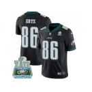 Nike Philadelphia Eagles #86 Zach Ertz Black Alternate Super Bowl LII Champions Men Stitched NFL Vapor Untouchable Limited Jersey