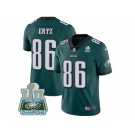 Nike Philadelphia Eagles #86 Zach Ertz Midnight Green Team Color Super Bowl LII Champions Men Stitched NFL Vapor Untouchable Limited Jersey