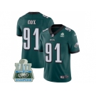 Nike Philadelphia Eagles #91 Fletcher Cox Midnight Green Team Color Super Bowl LII Champions Men Stitched NFL Vapor Untouchable Limited Jersey