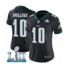 Women's Nike Philadelphia Eagles #10 Mack Hollins Black Alternate Vapor Untouchable Limited Player Super Bowl LII NFL Jerse