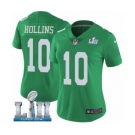 Women's Nike Philadelphia Eagles #10 Mack Hollins Limited Green Rush Vapor Untouchable Super Bowl LII NFL Jersey