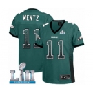 Women's Nike Philadelphia Eagles #11 Carson Wentz Elite Midnight Green Drift Fashion Super Bowl LII NFL Jersey