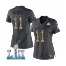 Women's Nike Philadelphia Eagles #11 Carson Wentz Limited Black 2016 Salute to Service Super Bowl LII NFL Jersey