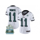 Womens Nike Philadelphia Eagles #11 Carson Wentz White Super Bowl LII Champions Stitched NFL Vapor Untouchable Limited Jersey