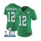 Women's Nike Philadelphia Eagles #12 Randall Cunningham Limited Green Rush Vapor Untouchable Super Bowl LII NFL Jersey