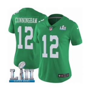 Women's Nike Philadelphia Eagles #12 Randall Cunningham Limited Green Rush Vapor Untouchable Super Bowl LII NFL Jersey