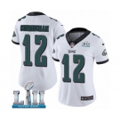 Women's Nike Philadelphia Eagles #12 Randall Cunningham White Vapor Untouchable Limited Player Super Bowl LII NFL Jersey