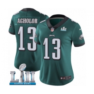 Women's Nike Philadelphia Eagles #13 Nelson Agholor Midnight Green Team Color Vapor Untouchable Limited Player Super Bowl LII NFL Jersey