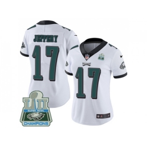 Womens Nike Philadelphia Eagles #17 Alshon Jeffery White Super Bowl LII Champions Stitched NFL Vapor Untouchable Limited Jersey
