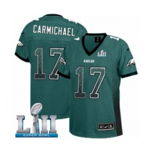 Women's Nike Philadelphia Eagles #17 Harold Carmichael Elite Midnight Green Drift Fashion Super Bowl LII NFL Jersey