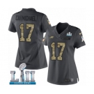 Women's Nike Philadelphia Eagles #17 Harold Carmichael Limited Black 2016 Salute to Service Super Bowl LII NFL Jersey