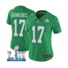 Women's Nike Philadelphia Eagles #17 Harold Carmichael Limited Green Rush Vapor Untouchable Super Bowl LII NFL Jersey