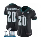 Women's Nike Philadelphia Eagles #20 Brian Dawkins Black Alternate Vapor Untouchable Limited Player Super Bowl LII NFL Jersey