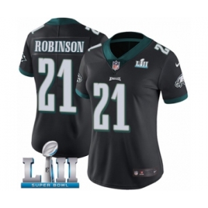 Women's Nike Philadelphia Eagles #21 Patrick Robinson Black Alternate Vapor Untouchable Limited Player Super Bowl LII NFL Jersey
