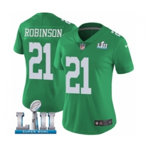 Women's Nike Philadelphia Eagles #21 Patrick Robinson Limited Green Rush Vapor Untouchable Super Bowl LII NFL Jersey