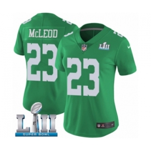 Women's Nike Philadelphia Eagles #23 Rodney McLeod Limited Green Rush Vapor Untouchable Super Bowl LII NFL Jersey