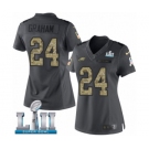 Women's Nike Philadelphia Eagles #24 Corey Graham Limited Black 2016 Salute to Service Super Bowl LII NFL Jersey