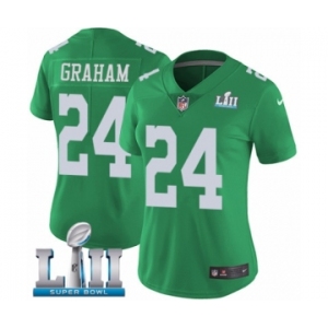 Women's Nike Philadelphia Eagles #24 Corey Graham Limited Green Rush Vapor Untouchable Super Bowl LII NFL Jersey