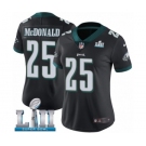 Women's Nike Philadelphia Eagles #25 Tommy McDonald Black Alternate Vapor Untouchable Limited Player Super Bowl LII NFL Jersey