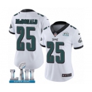Women's Nike Philadelphia Eagles #25 Tommy McDonald White Vapor Untouchable Limited Player Super Bowl LII NFL Jersey