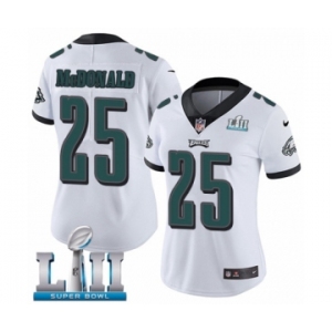 Women's Nike Philadelphia Eagles #25 Tommy McDonald White Vapor Untouchable Limited Player Super Bowl LII NFL Jersey