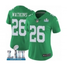 Women's Nike Philadelphia Eagles #26 Jaylen Watkins Limited Green Rush Vapor Untouchable Super Bowl LII NFL Jersey