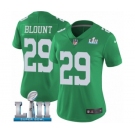 Women's Nike Philadelphia Eagles #29 LeGarrette Blount Limited Green Rush Vapor Untouchable Super Bowl LII NFL Jersey