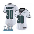 Women's Nike Philadelphia Eagles #30 Corey Clement White Vapor Untouchable Limited Player Super Bowl LII NFL Jersey