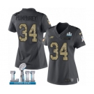 Women's Nike Philadelphia Eagles #34 Donnel Pumphrey Limited Black 2016 Salute to Service Super Bowl LII NFL Jersey