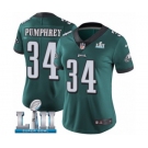 Women's Nike Philadelphia Eagles #34 Donnel Pumphrey Midnight Green Team Color Vapor Untouchable Limited Player Super Bowl LII NFL Jersey