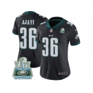 Womens Nike Philadelphia Eagles #36 Jay Ajayi Black Alternate Super Bowl LII Champions Stitched NFL Vapor Untouchable Limited Jersey