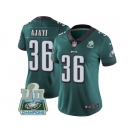 Womens Nike Philadelphia Eagles #36 Jay Ajayi Midnight Green Team Color Super Bowl LII Champions Stitched NFL Vapor Untouchable Limited Jersey