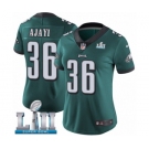 Women's Nike Philadelphia Eagles #36 Jay Ajayi Midnight Green Team Color Vapor Untouchable Limited Player Super Bowl LII NFL Jersey