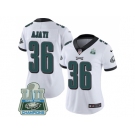Womens Nike Philadelphia Eagles #36 Jay Ajayi White Super Bowl LII Champions Stitched NFL Vapor Untouchable Limited Jersey