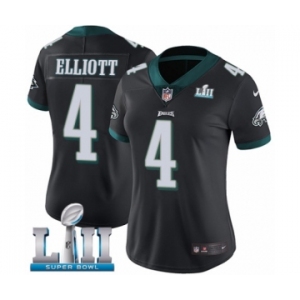 Women's Nike Philadelphia Eagles #4 Jake Elliott Black Alternate Vapor Untouchable Limited Player Super Bowl LII NFL Jersey