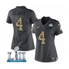 Women's Nike Philadelphia Eagles #4 Jake Elliott Limited Black 2016 Salute to Service Super Bowl LII NFL Jersey