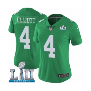 Women's Nike Philadelphia Eagles #4 Jake Elliott Limited Green Rush Vapor Untouchable Super Bowl LII NFL Jersey