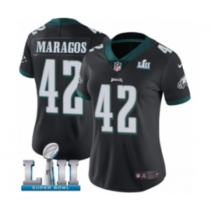 Women's Nike Philadelphia Eagles #42 Chris Maragos Black Alternate Vapor Untouchable Limited Player Super Bowl LII NFL Jersey