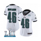 Women's Nike Philadelphia Eagles #46 Herman Edwards White Vapor Untouchable Limited Player Super Bowl LII NFL Jersey
